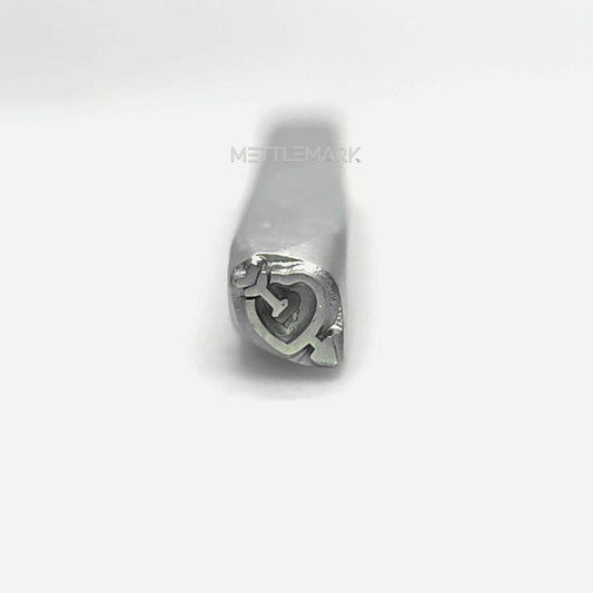 Custom Metal Design Stamp Love Cupid'S Arrow Hits A Heart - Memk-0727