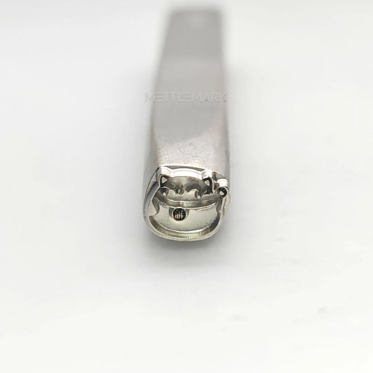 Custom Metal Design Stamp Lucky Cat Maneki-neko Waves to Welcome Fortune - Memk-0581