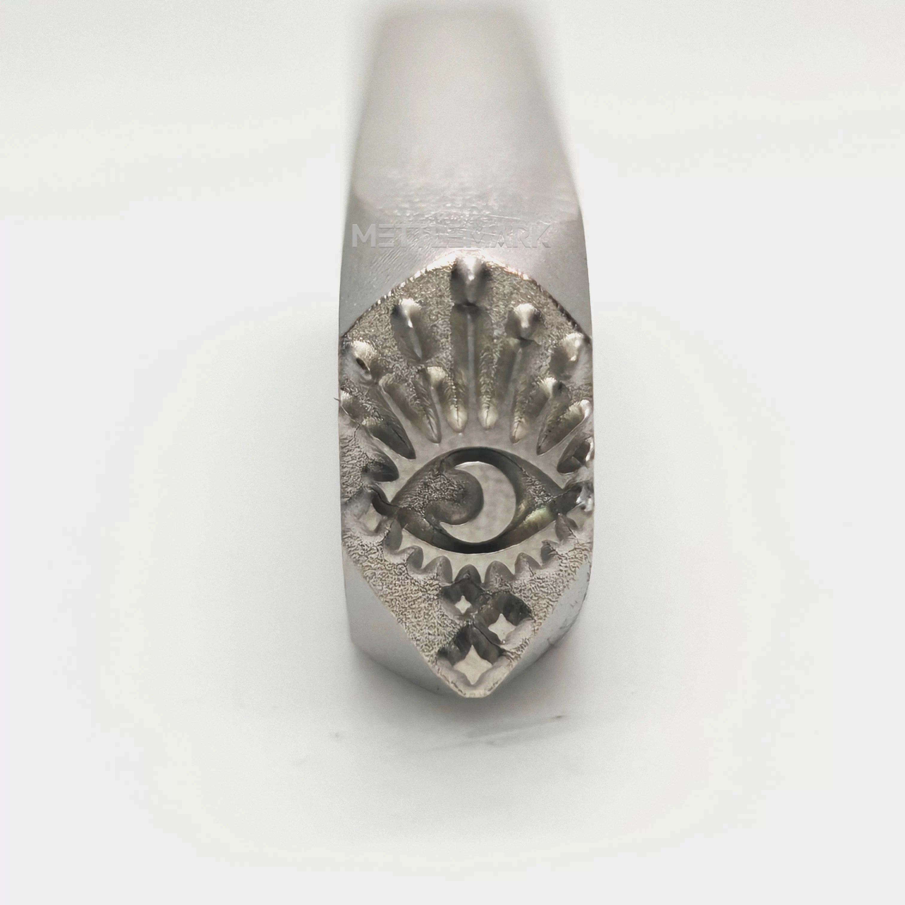 Custom Metal Design Stamp Stars and Moon in Eye - Memk-0663