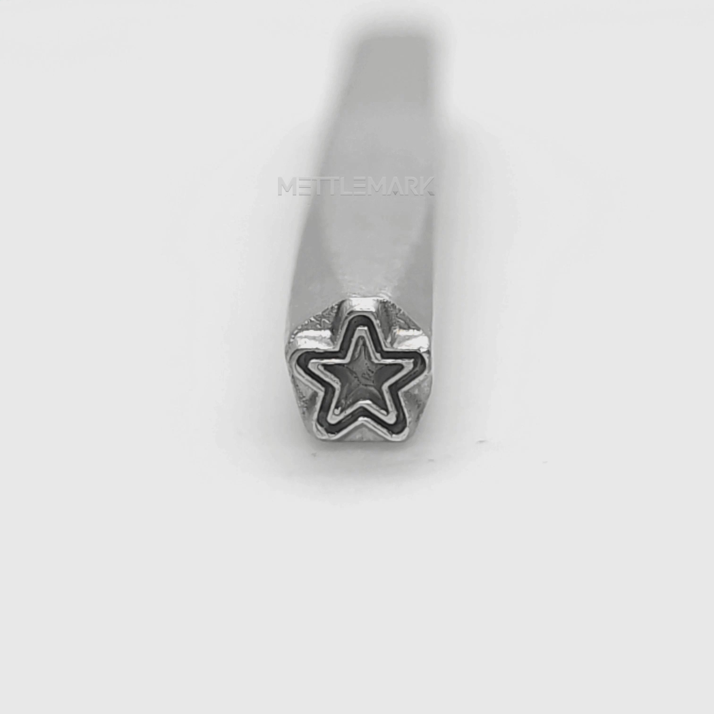 Custom Metal Design Stamp Stars Pentagram & Double Layer - Memk-0631