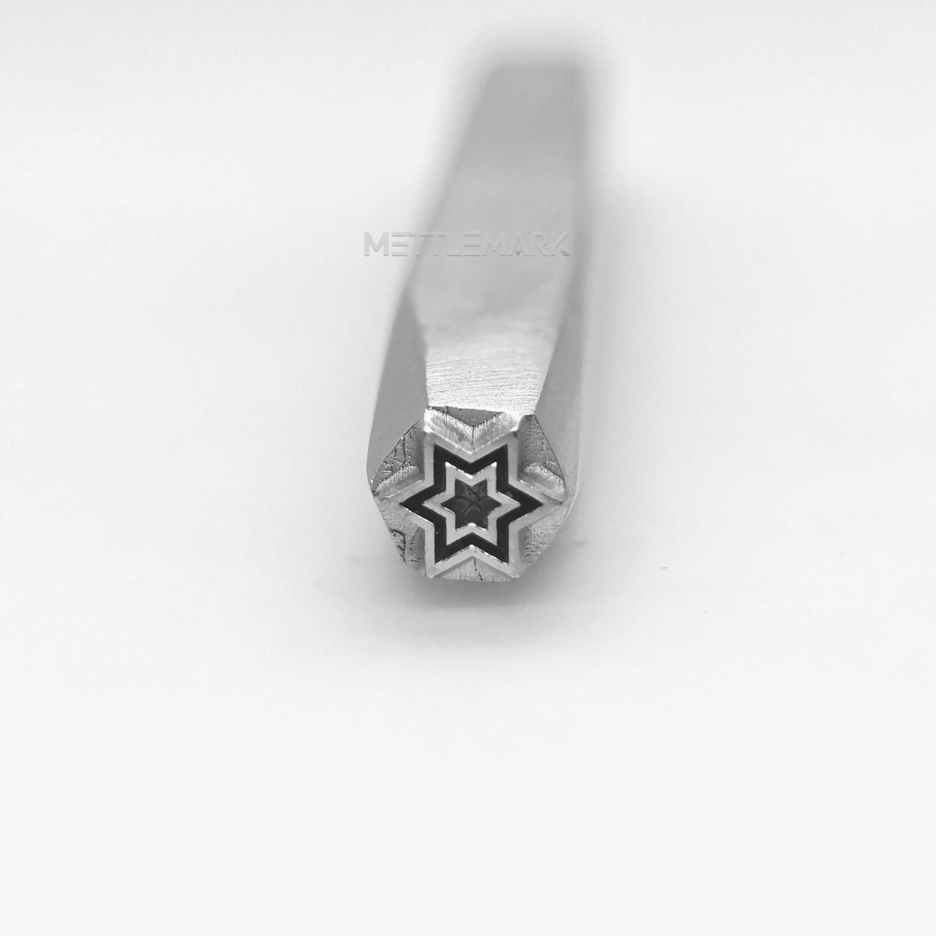 Custom Metal Design Stamp Six-Pointed Star & Double Layer - Memk-0639